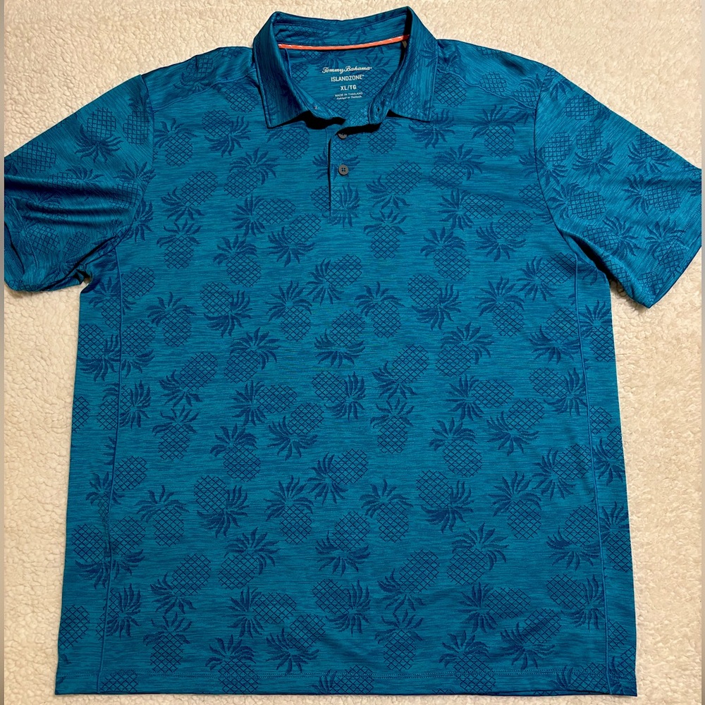 Tommy Bahama Blue Pineapple Print Men's XL Polo